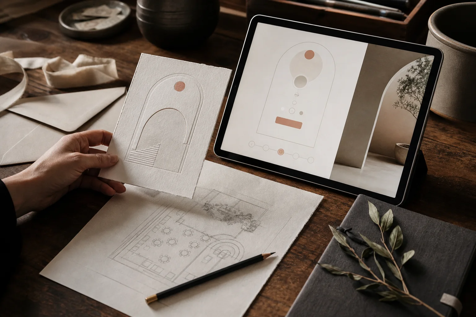 Invitación artesanal diseñada junto a su experiencia digital de RSVP